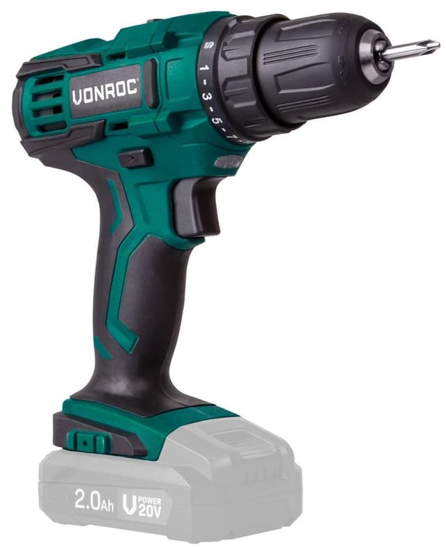 VONROC Bore-/skruemaskine 20V | Solo | Ekskl. akku og oplader
