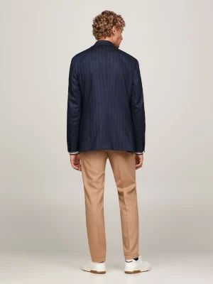 Blazer de corte regular com trama espinha de peixe