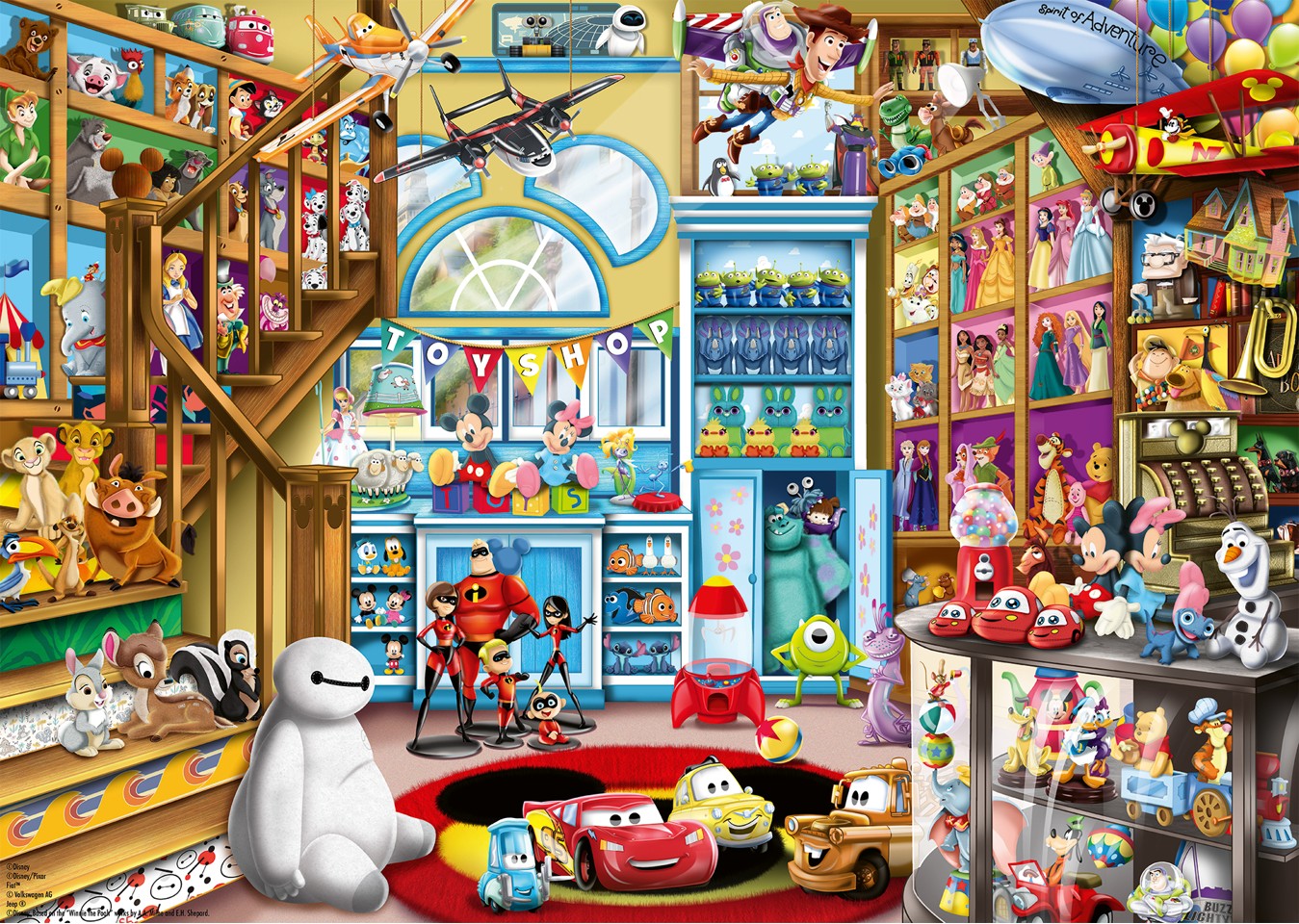Ravensburger - Puslespil Disney Multiproperty 1000 brikker