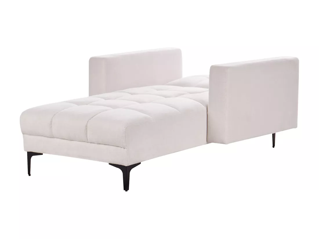 Chaise longue en tissu blanc cassé ALNES