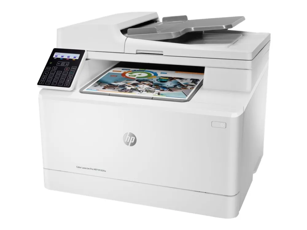 HP Color LaserJet Pro MFP M183fw - Multifunktionsprinter - farve - laser - 216 x 297 mm (original) - A4/Legal (medie) - op til 16 spm (kopiering) - op til 16 spm (udskriver) - 150 ark - 33.6 Kbps - USB 2.0, LAN, Wi-Fi(n)
