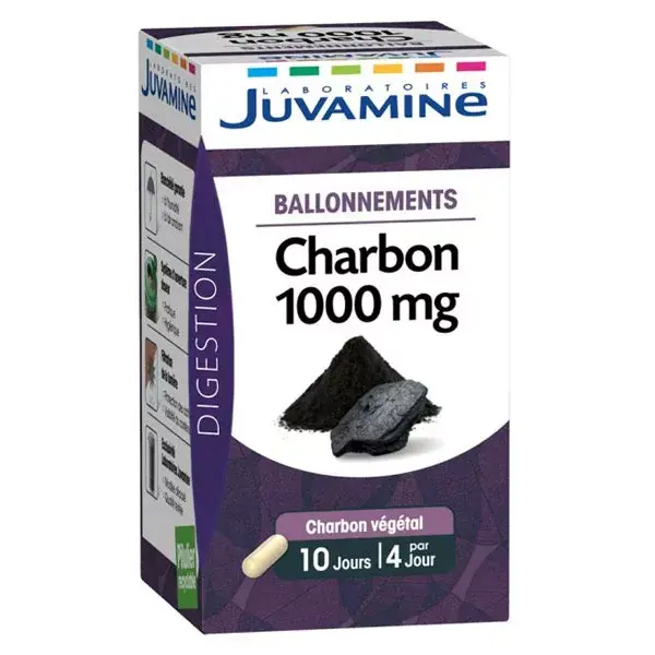 Juvamine Alívio do Inchaço Carvão 1000mg 40 comprimidos