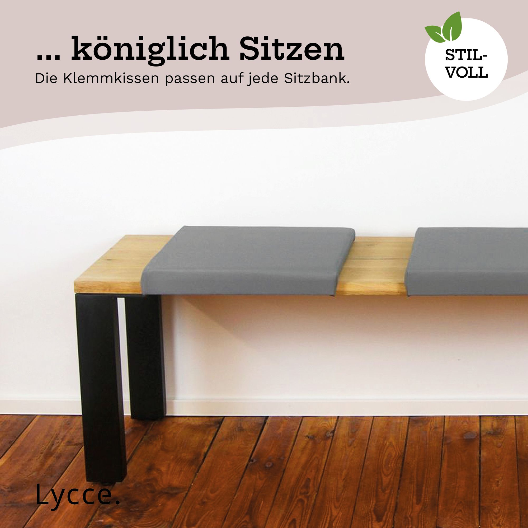 Lycce Klemmkissen Sitzkissen mit 1 Leiste, Kunstleder versch. Farben