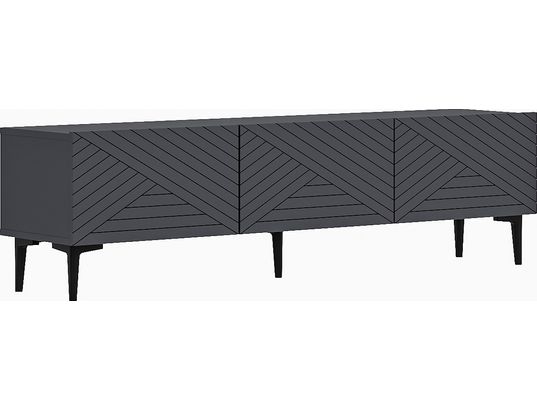 CONCEPT1 - Meuble TV Felix anthracite 160 x 31,4 x h44,1 cm
