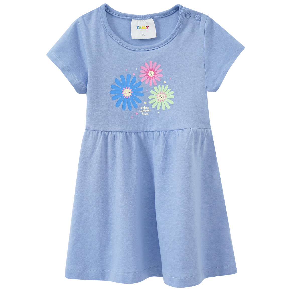 Famy 2 Baby Kleider mit Sommer Prints hellblau / weiss