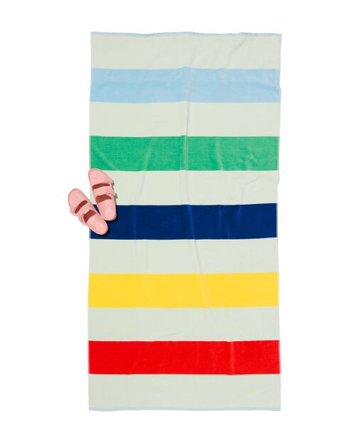 serviette de plage velours 90x180 rayures