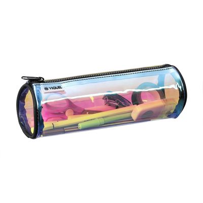 Trousse ronde Holographic - 1 compartiment - transparente - Viquel