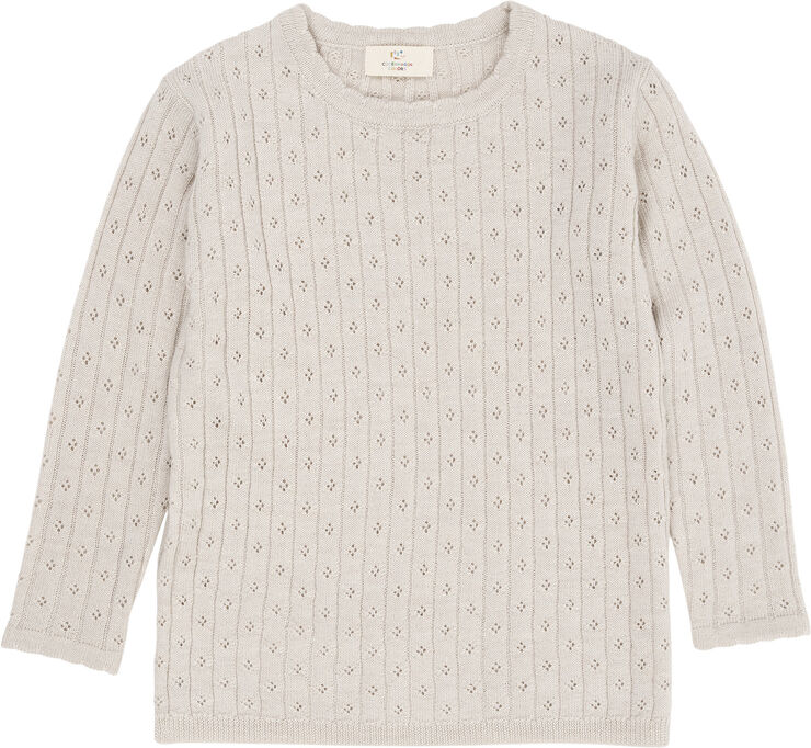 Copenhagen Colors MERINO CLASSIC POINTELLE BLOUSE Pale cream melan