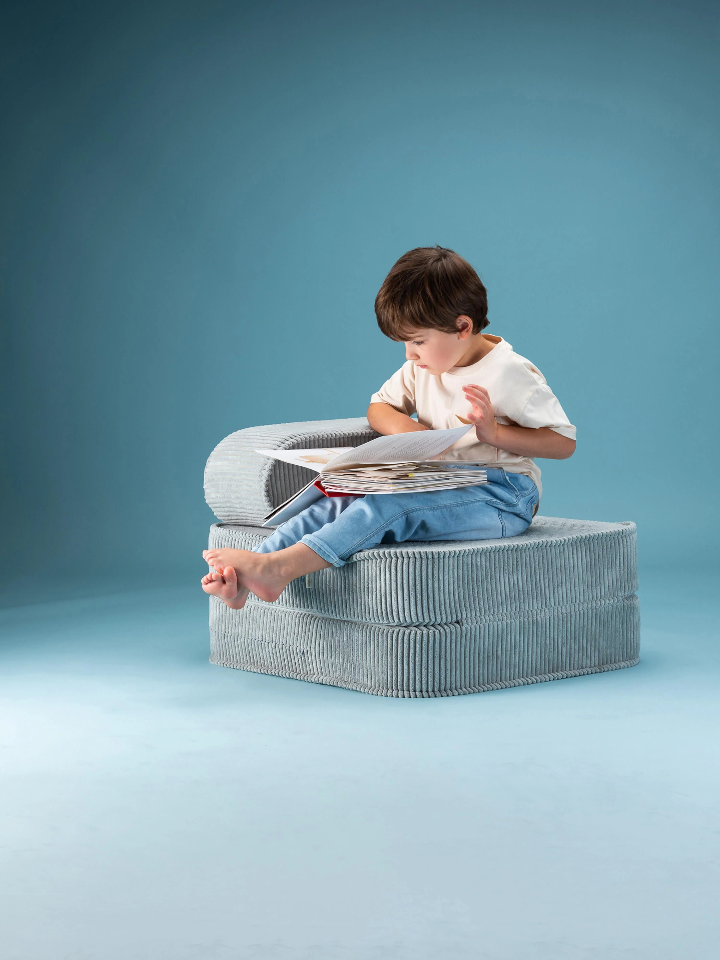 Kinder klapfauteuil Sugar van corduroy