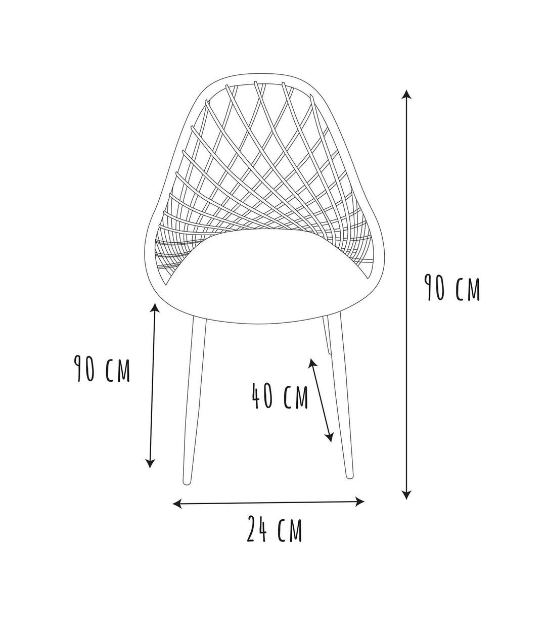 Lot de 4 chaises d'extérieur Malaga en polypropylène - Jaune
