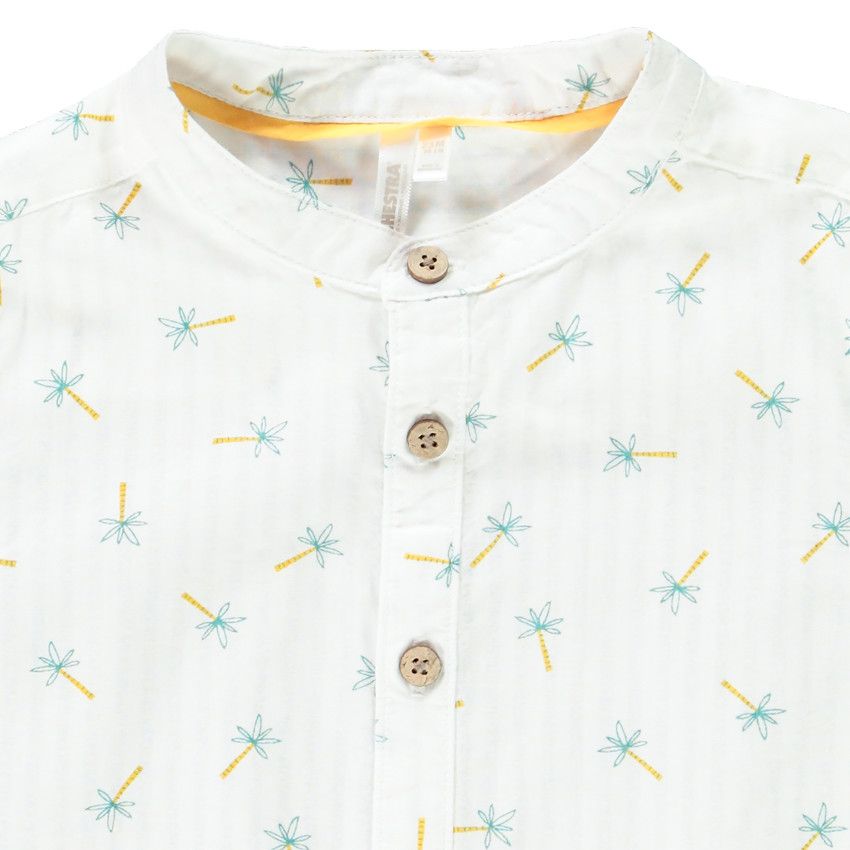 Chemise col mao imprimé palmiers pour bébé garçon - Blanc