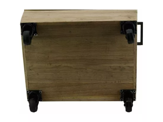 Caisse en bois de suar à roulette