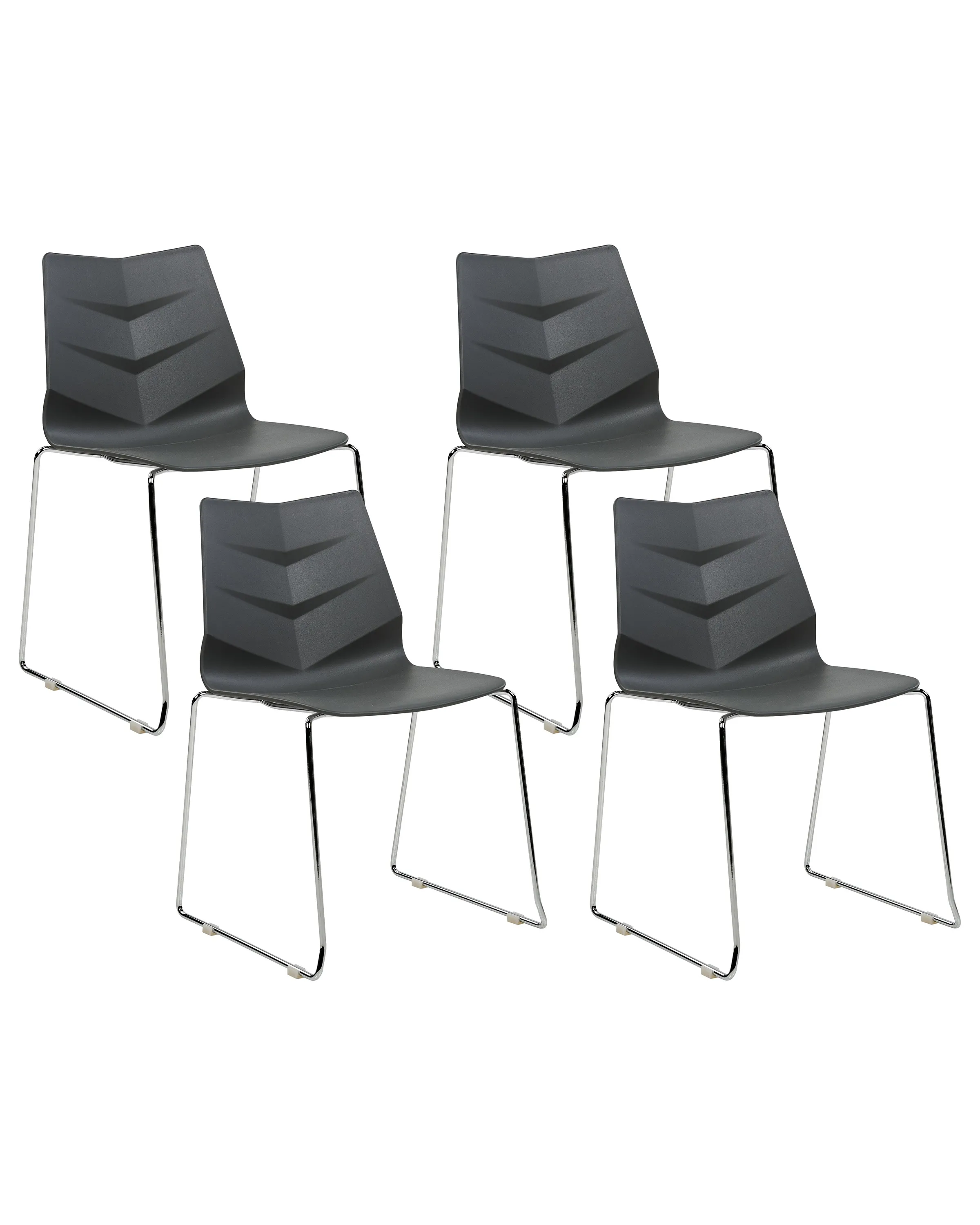 Set van 4 eetkamerstoelen HARTLEY Donkergrijs