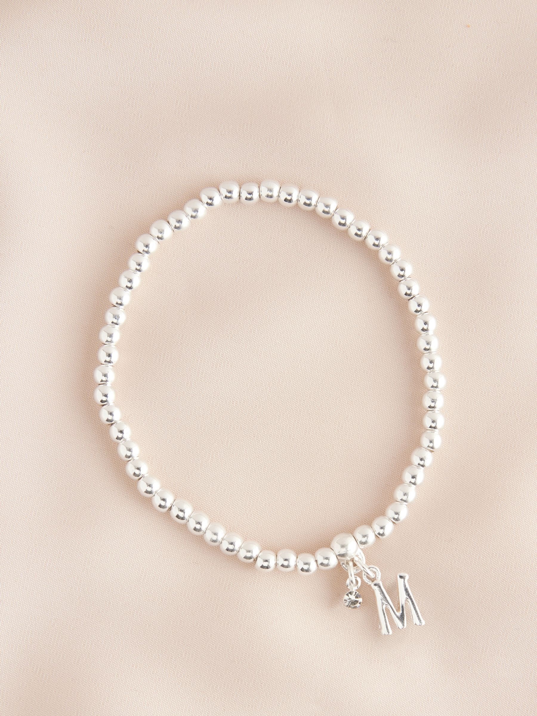 Zilverkleurig - Letterarmband met stretch