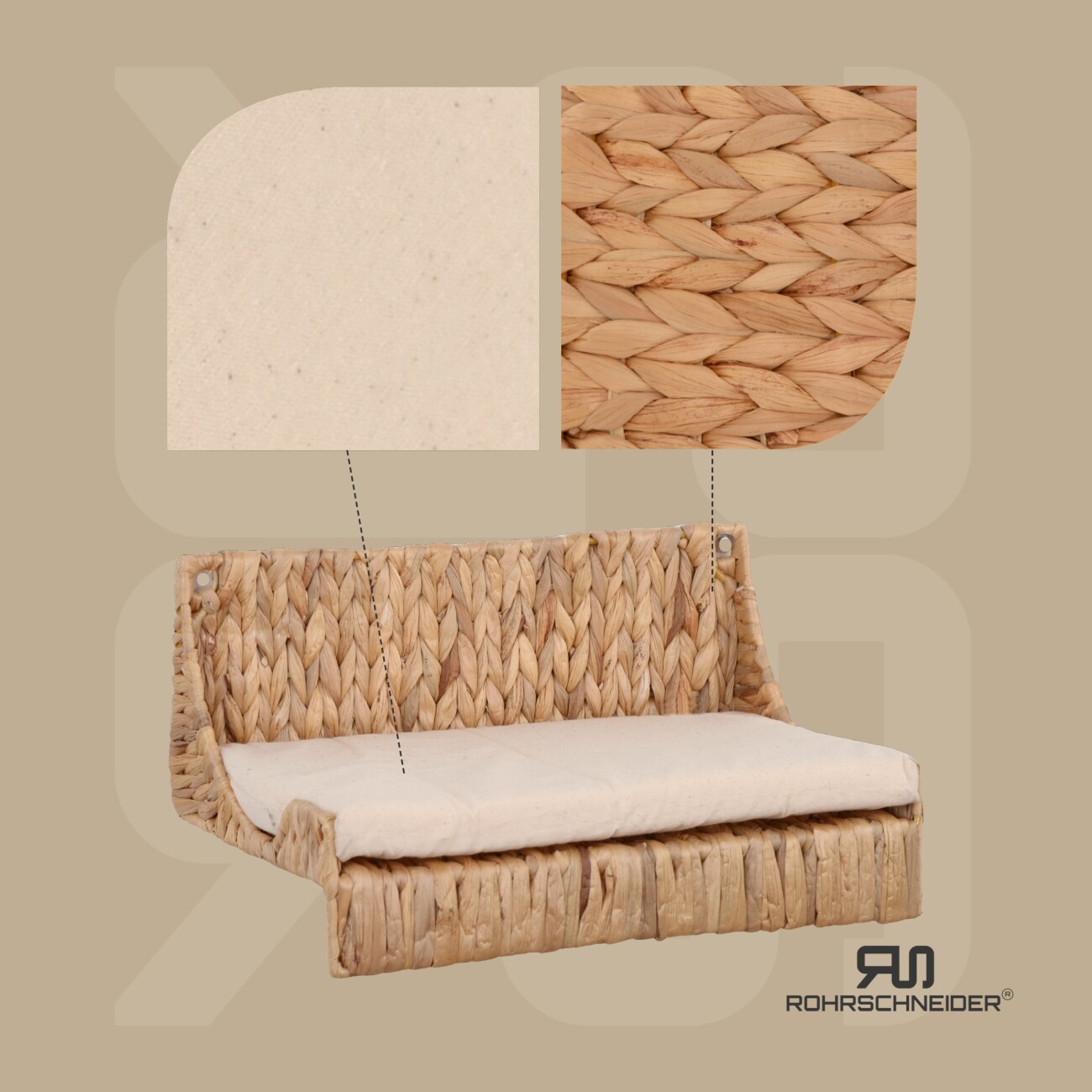 Rohrschneider ® Katzenkletterwand Fenja naturfarben 25 cm, 20 cm, 40 cm