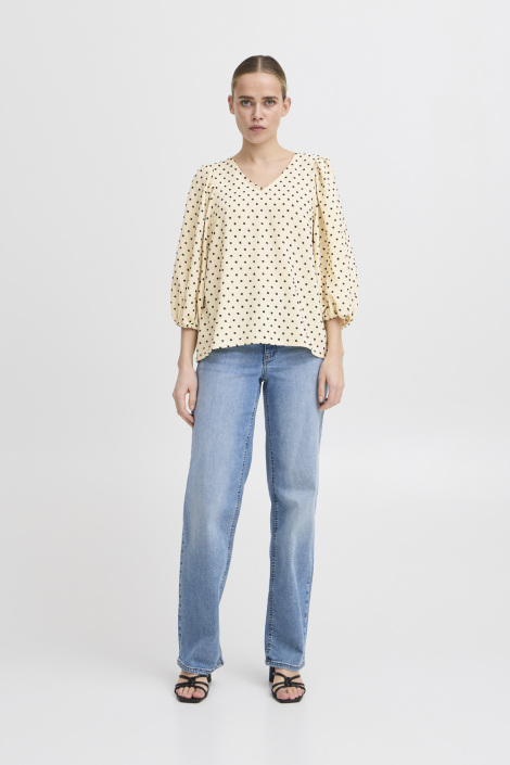 Ichi beige dames blouse