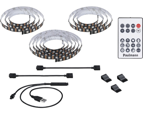 EntertainLED USB LED-strip TV-verlichting 75 inch 3,1 m 5W 186 LED's RGB-kleurverandering + geheugenfunctie + afstandsbediening