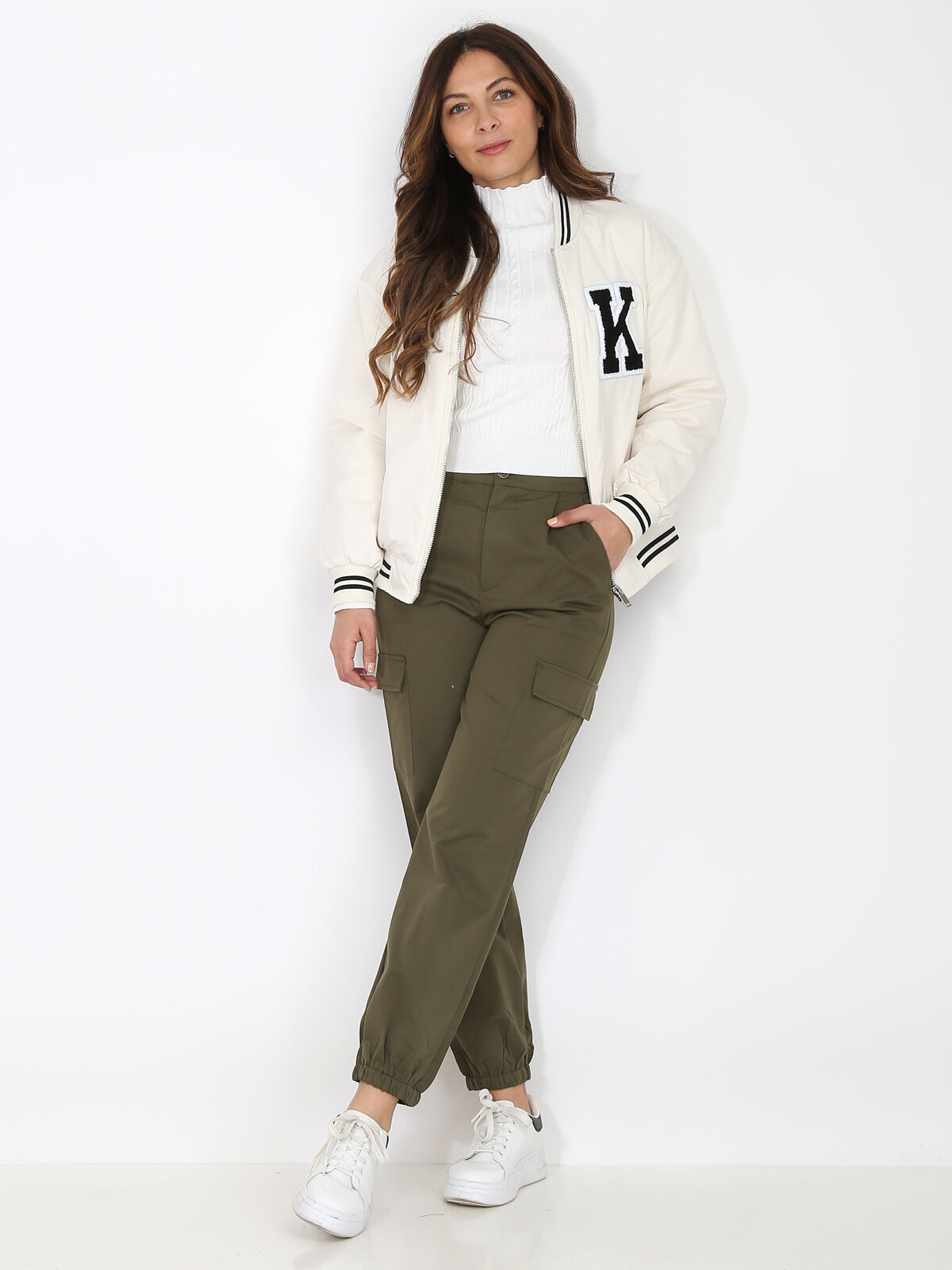 Bomber style universitaire- Beige