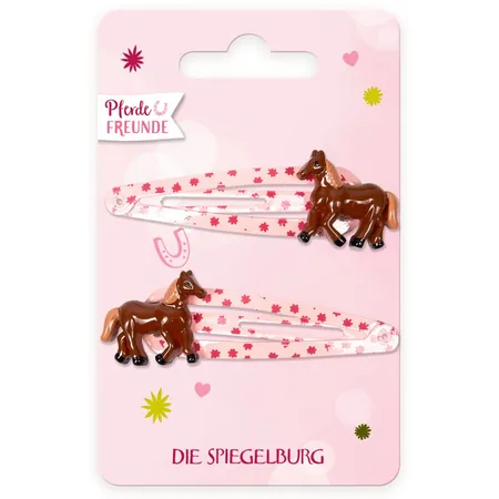 Die Spiegelburg Haarclips Pferdefreunde 2er Set, 1 Set, 3-fach sortiert