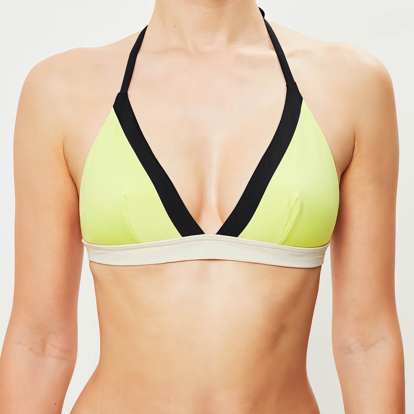 Iodus Haut de maillot de bain Orio vert anis/noir/écru
