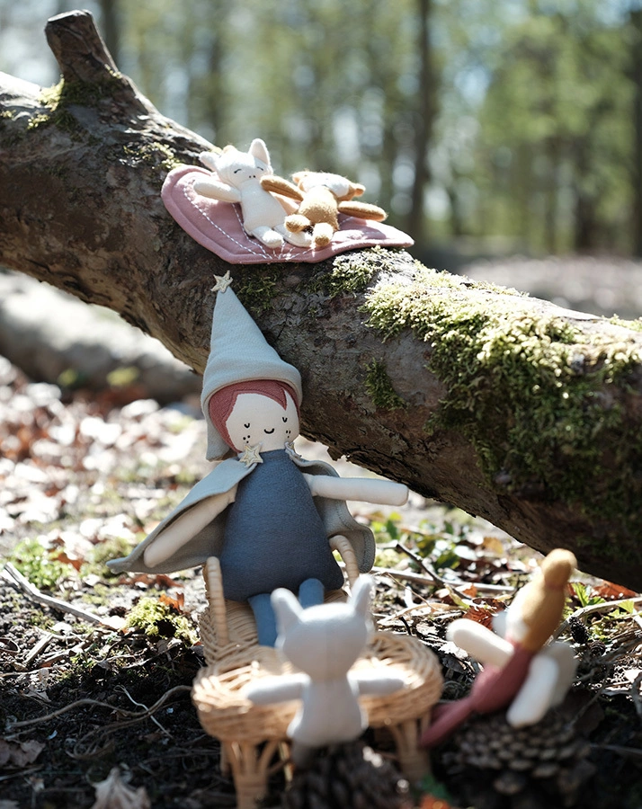 Stoff-Puppe WIZARD (28cm) in blau