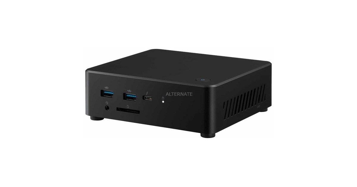 ALTERNATEWorkstation Nuc Core 7 150U pc-systeem  (Zwart | Core 7 150U | Iris Xe Graphics | 32 GB | 1 TB SSD)