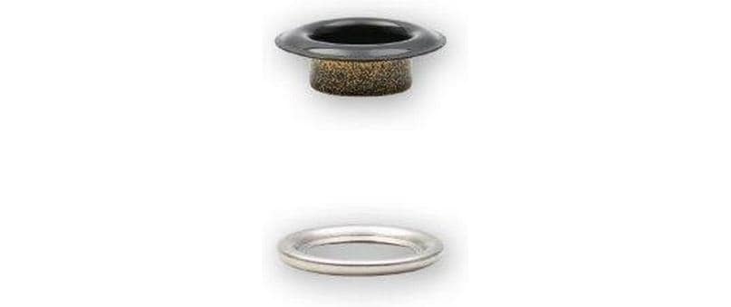 Ösen mit Scheiben, 8 mm Schwarz, SilberNähfreie Ösen