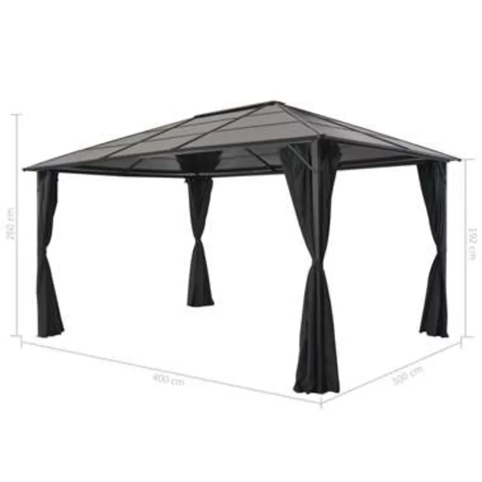 vidaXL - Luifel - Zwart - Polyester - 4 x 3 m