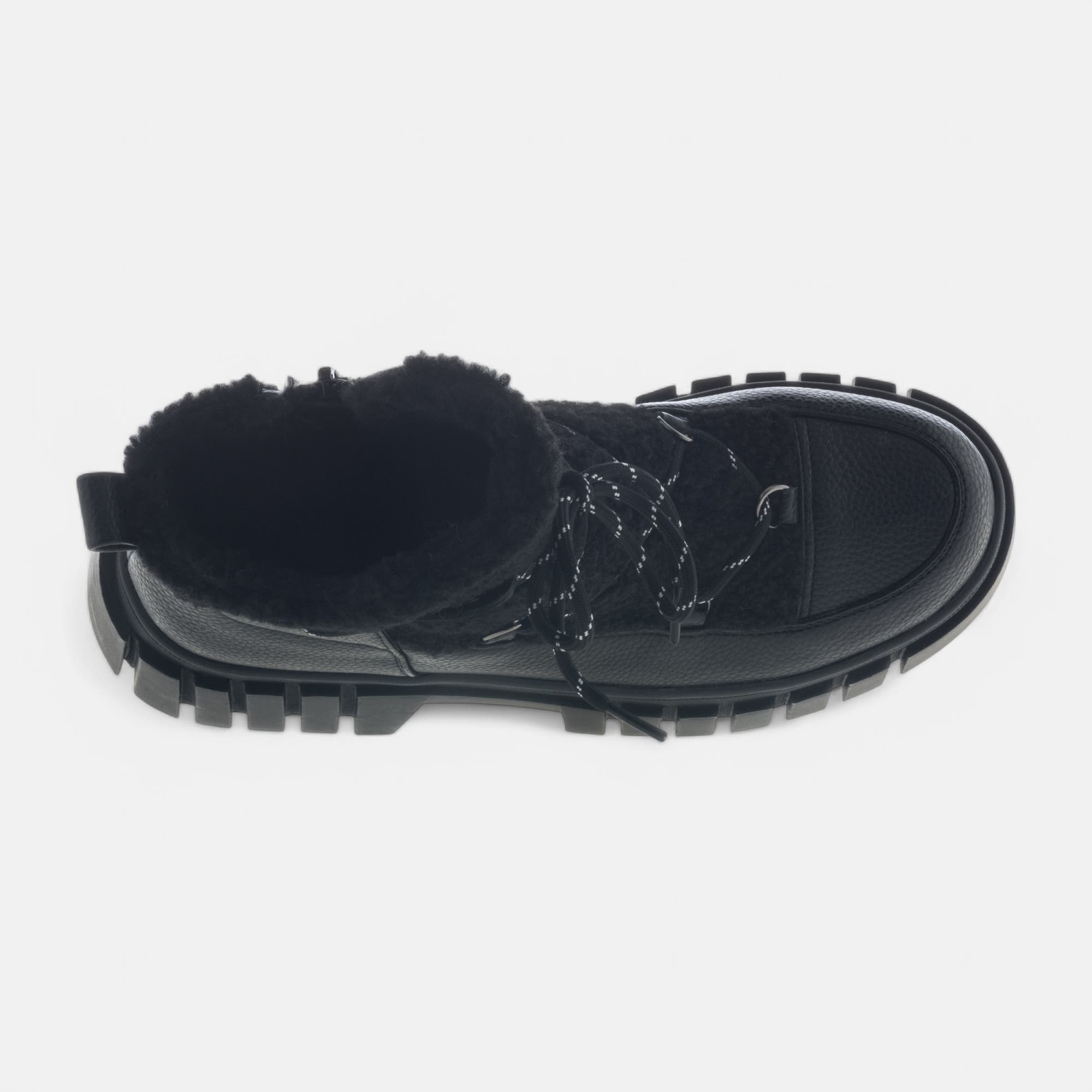 Bottines à lacets à talon compensé Femme noir