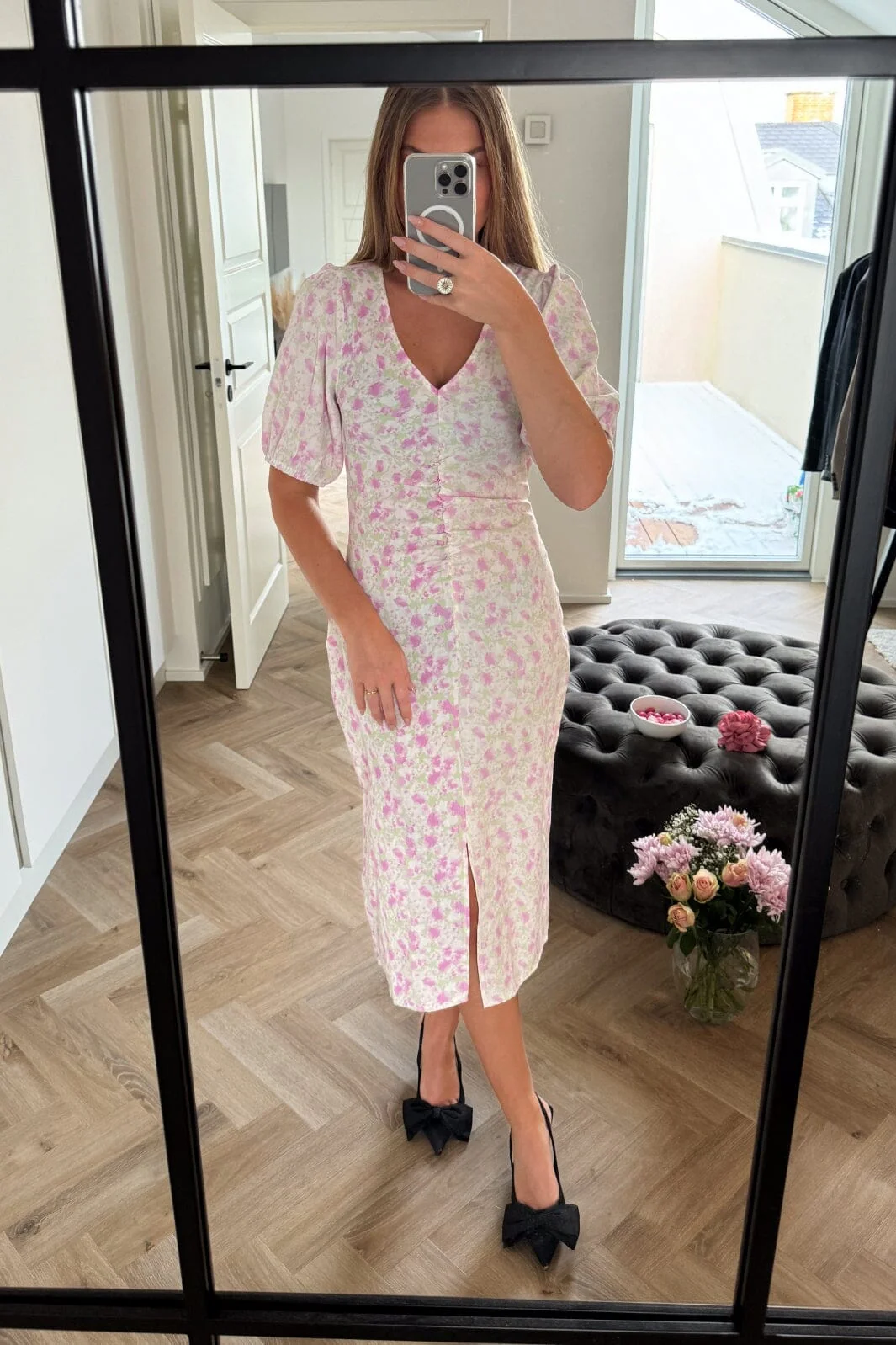 Noella Rudy Long Dress pale green pink