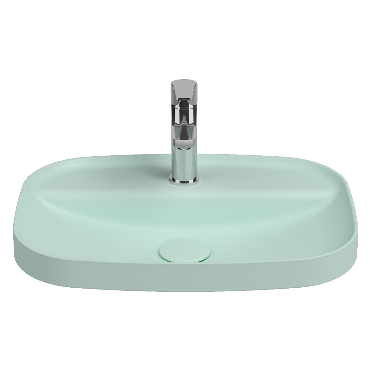 Isvea Infinity inbouwwastafel met kraangat 55x40cm mintgroen