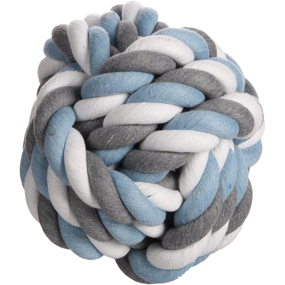 Jouet balle nouée bleu xxl ø 20 cm pour chien