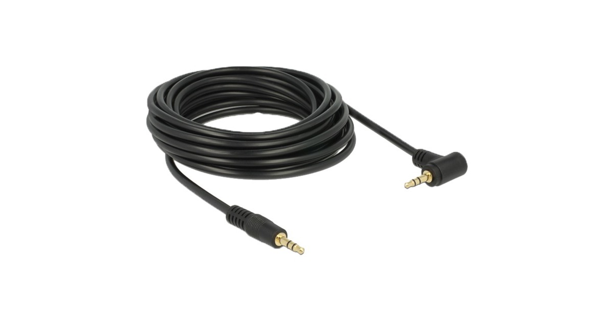 DeLOCK3,5 mm male > 3.5 mm male kabel  (Zwart, 5 meter)