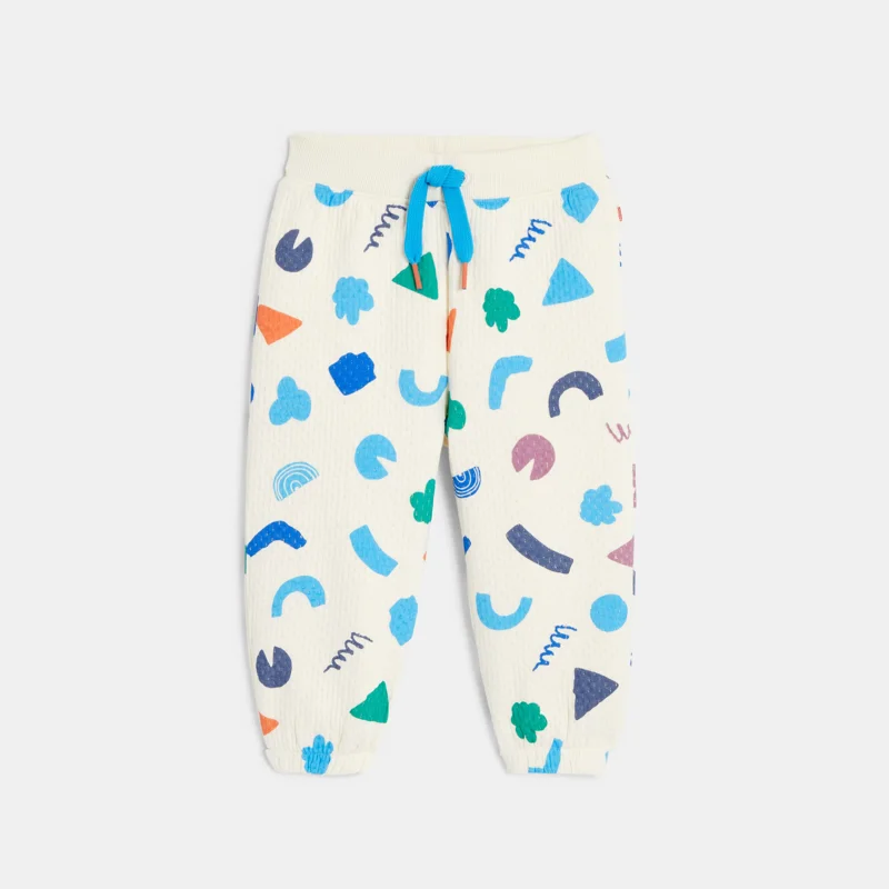 Jogging bébé garçon pointelle à motifs blanc Catimini Blanc