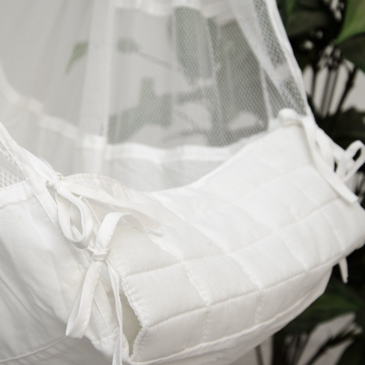 Babyhängematte Baby-Feder-Wiege mit Spreizstab | 100% Baumwolle Naturstoff | Kinderhängematte Hängew