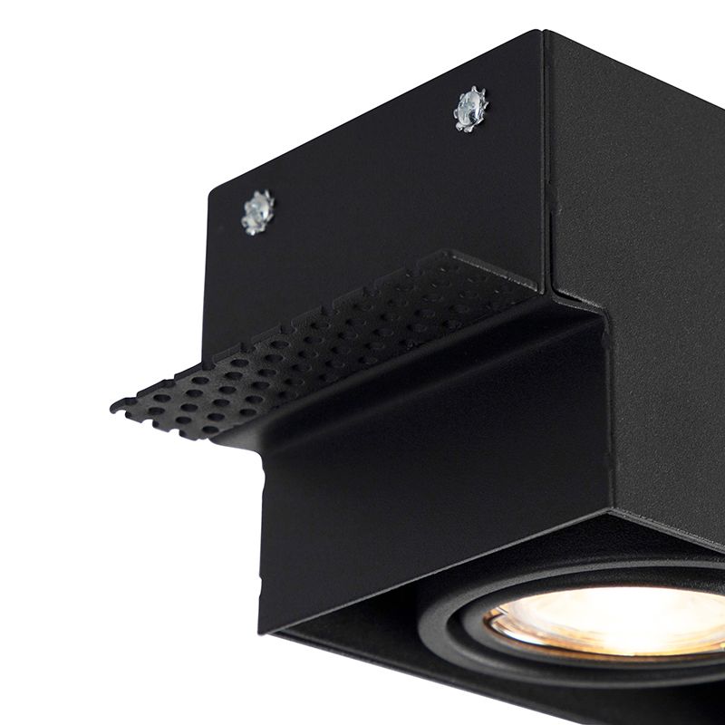 Moderne smart inbouwspot zwart trimless incl. 3 GU10 Wifi - Oneon 3