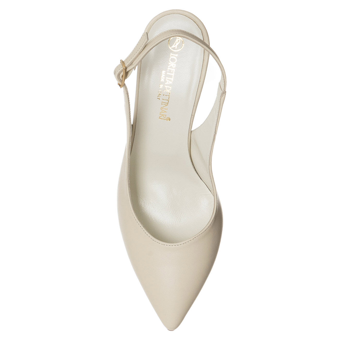 Loretta Pettinari Slingbacks en Cuir Amelia beiges - Talon 7 cm