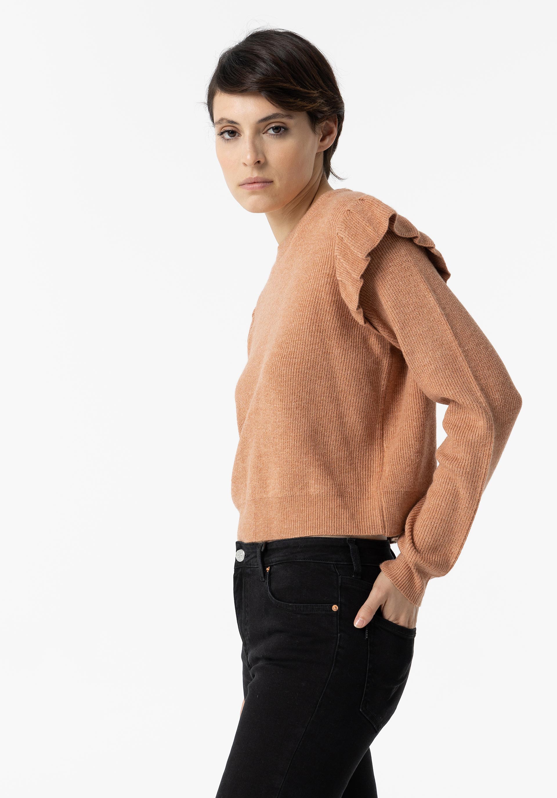 Camisola de Malha com Folhos