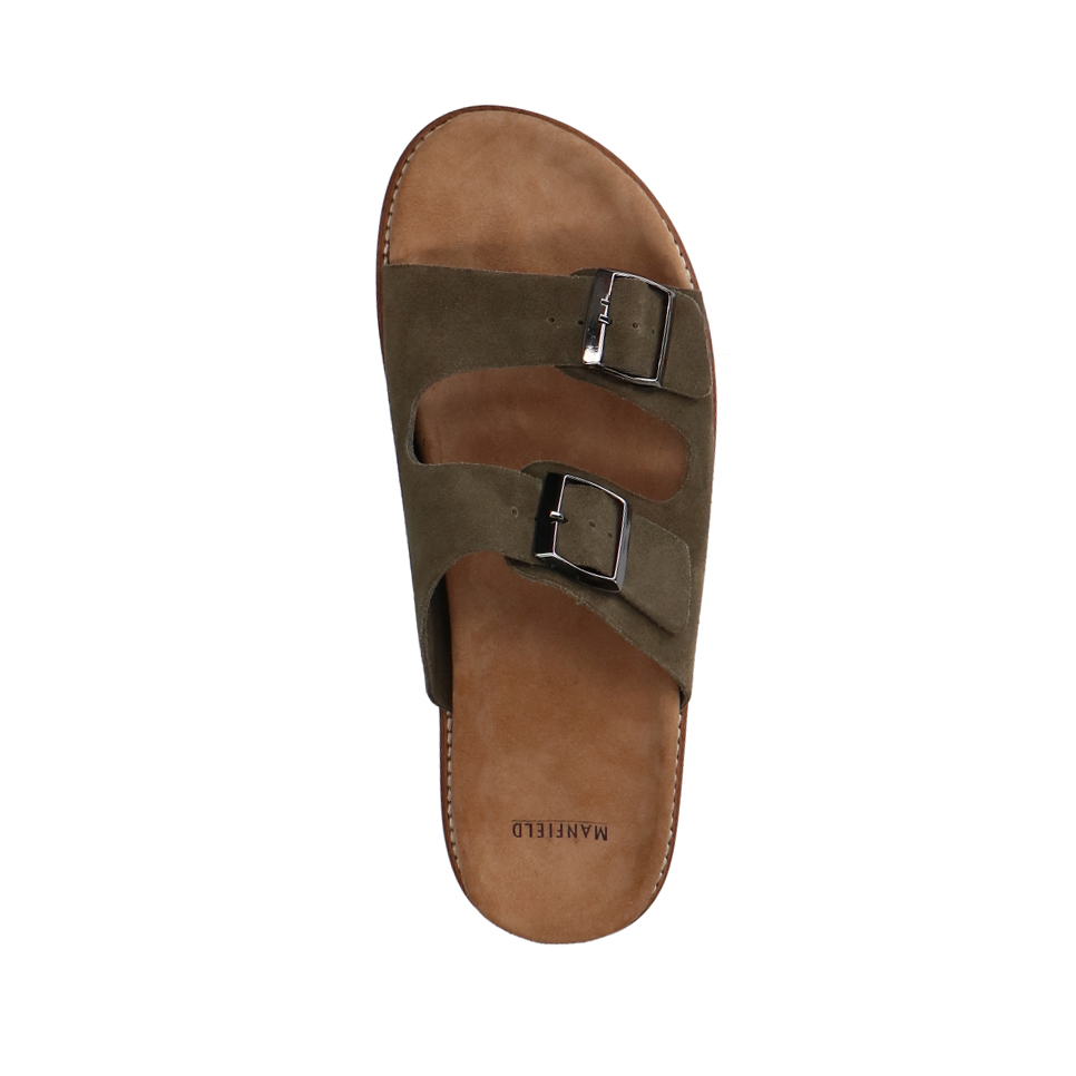 Groene suède slippers