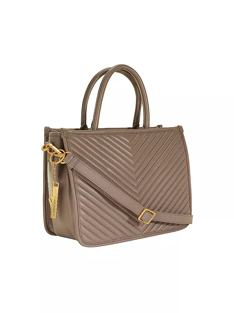LES VISIONNAIRES Ledertasche - Tot Bag LENA QUILTING camel