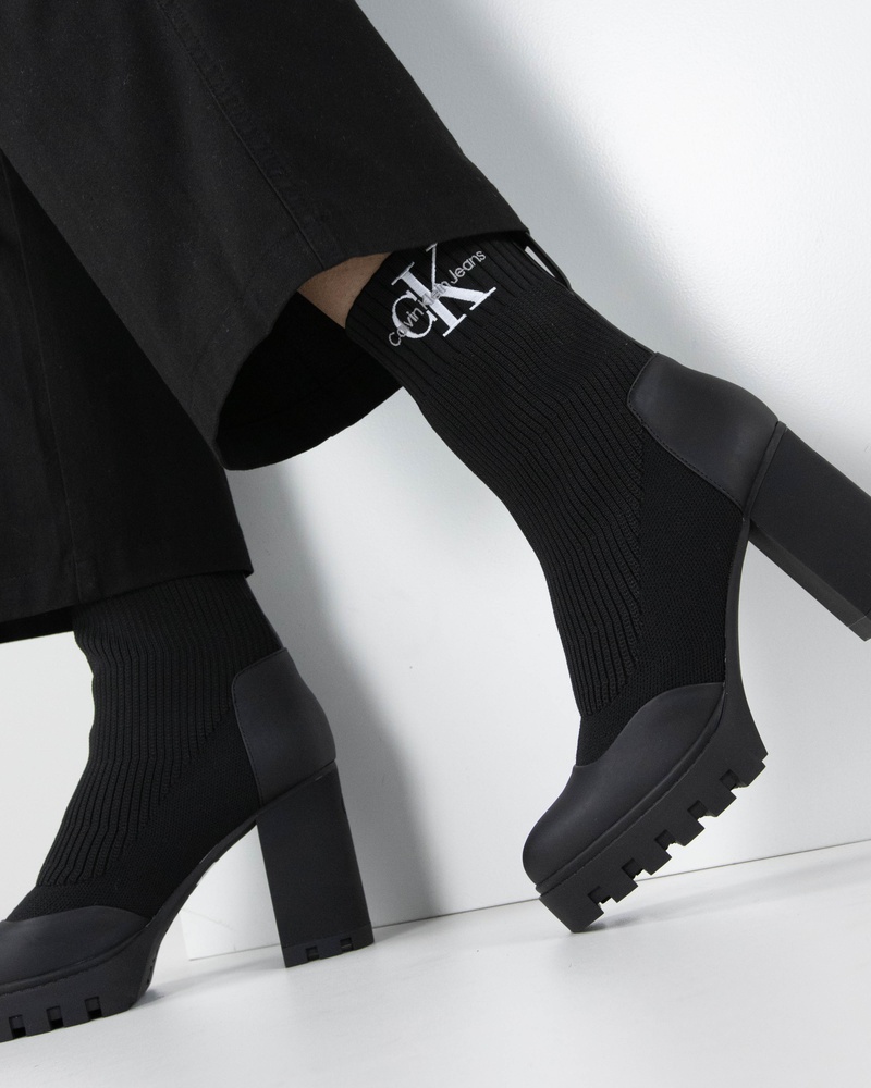 Calvin Klein Platform Boot Sock Enkellaarsjes  - zwart