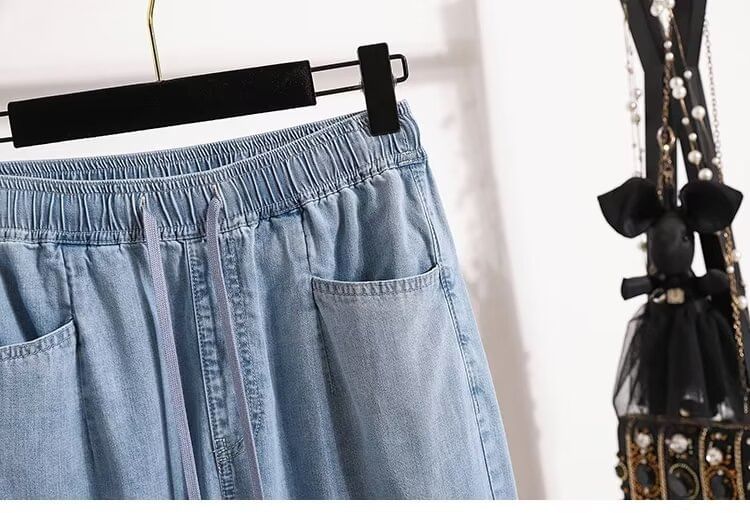 Krezol - Plus Size High Rise Washed Wide Leg Jeans