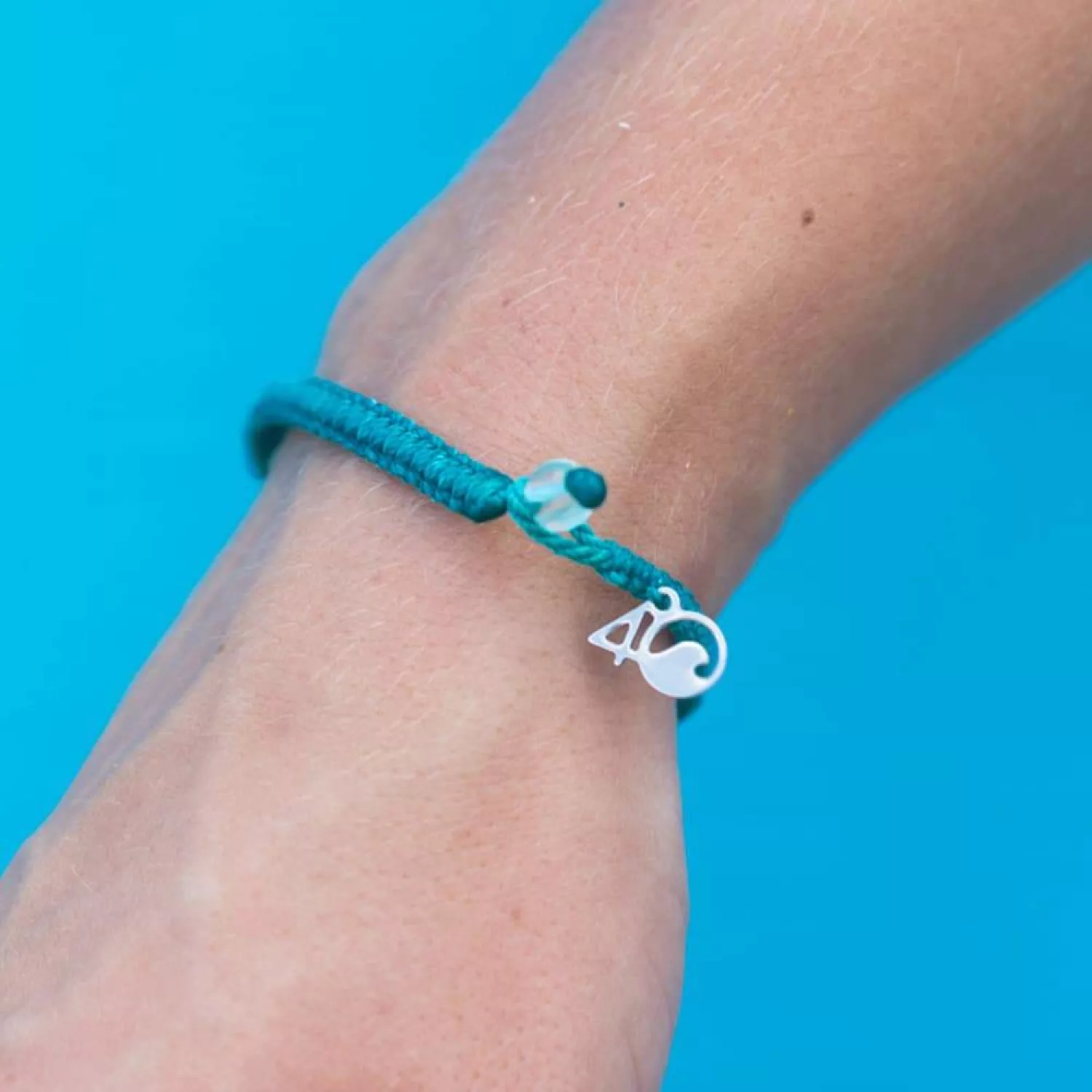 4Ocean Sided Dolphin Braided Armbånd Nylon Whitedolphin01