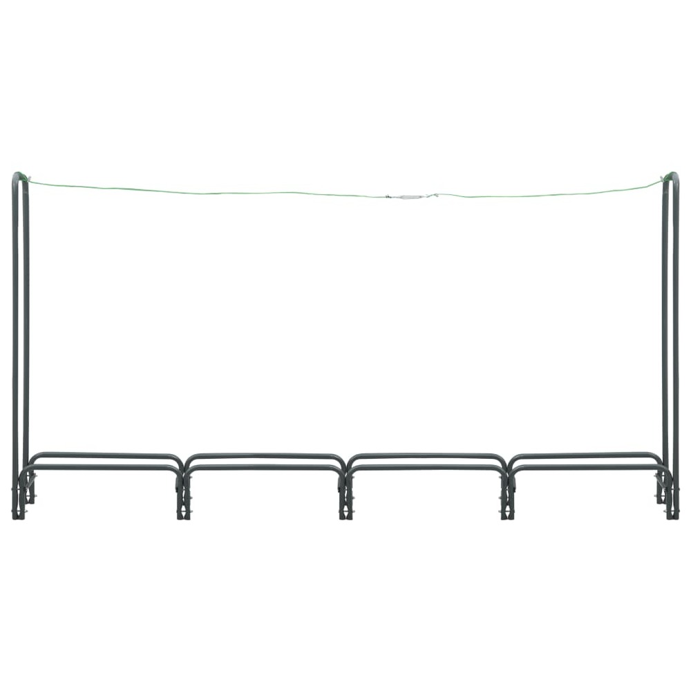 Portant de bois de chauffage anthracite 240x35x120 cm acier