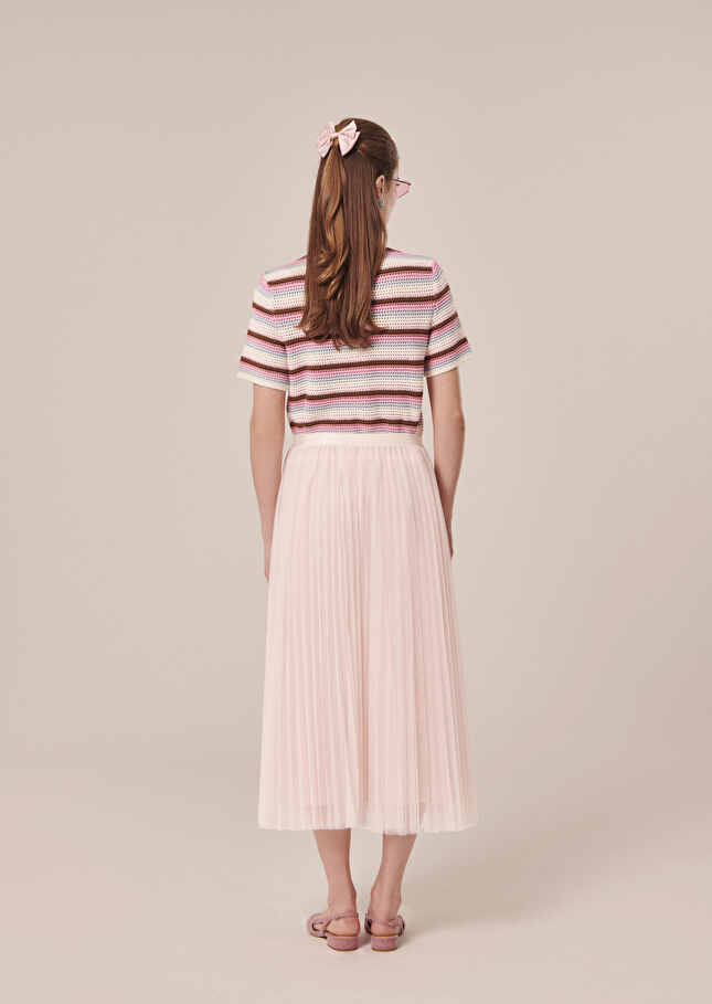 Jupe Juilletrose pale en tulle plissée