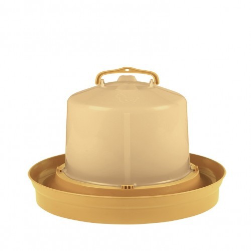 Bebedouro premium com base profunda para pássaros, cor dourada.
