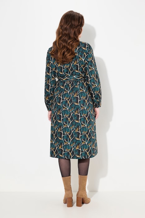Hemdblusenkleid, Eulen, Hemdkragen, Langarm