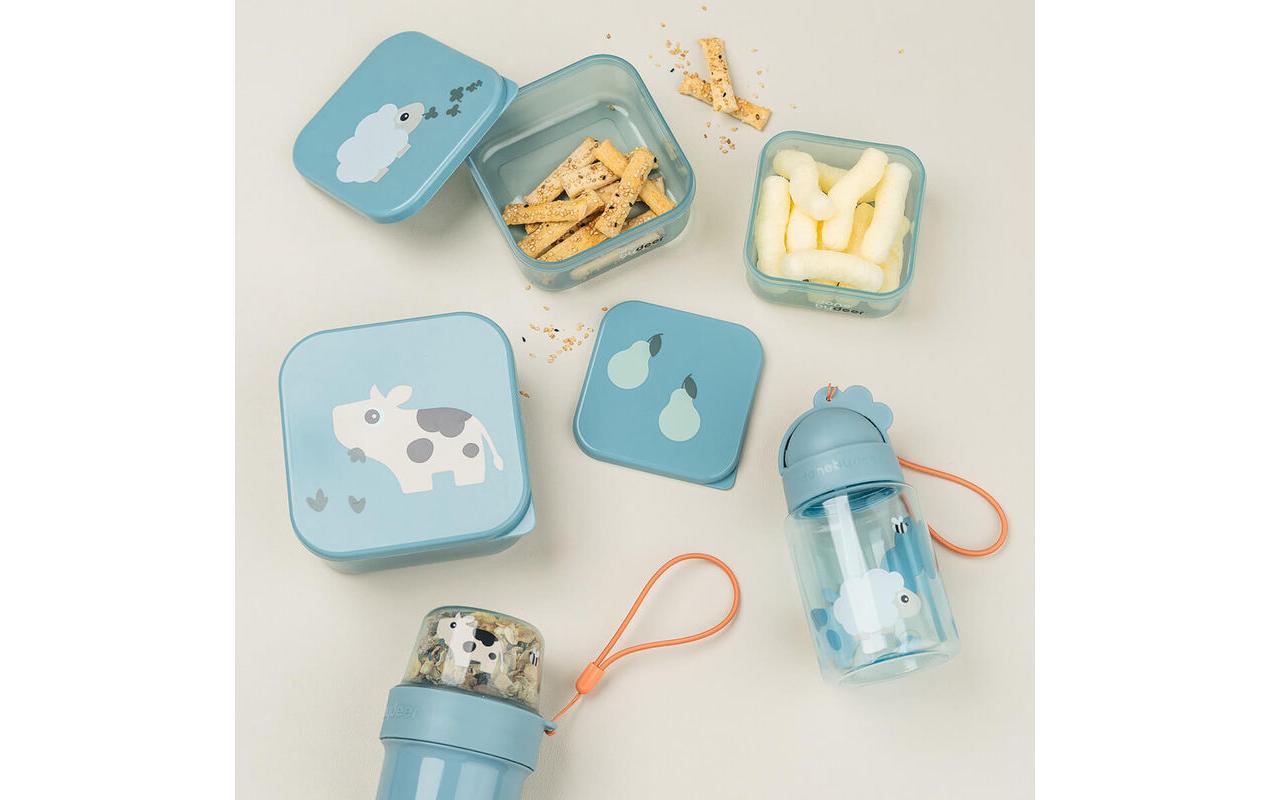 Snackbox 3er Set Tiny Farm BlauDrei Snackboxen in unterschiedlichen Grössen