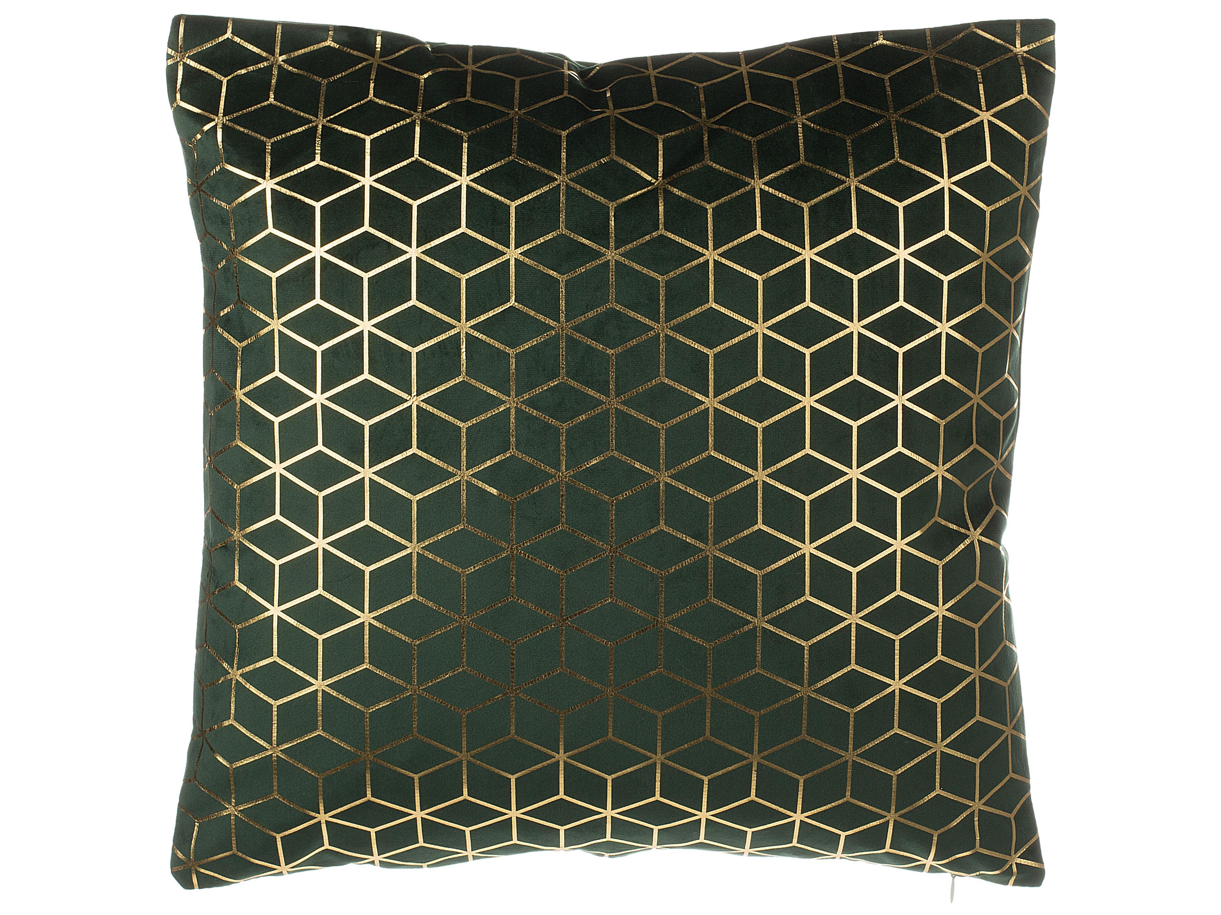 Set van 2 sierkussens CELOSIA Fluweel 45 x 45 cm Donkergroen geometrisch patroon