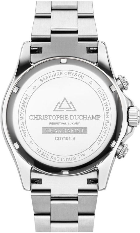 Christophe Duchamp - CD7101-7 - Herenhorloge - Zwart - Roestvrij Staal - Chronograaf